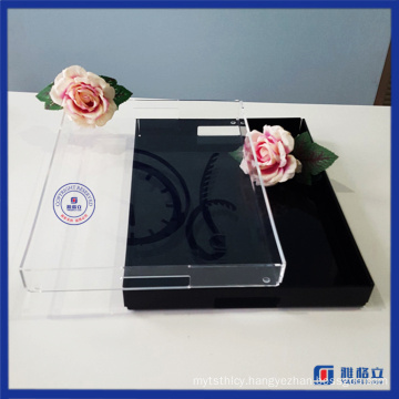 Wholesale Custom Made Acrylic Serving Tray with Handles for Families